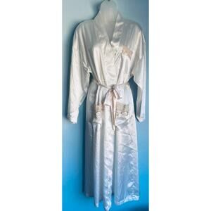 Vintage Gold Label Victoria's Secret Long Robe White Lace Details Small